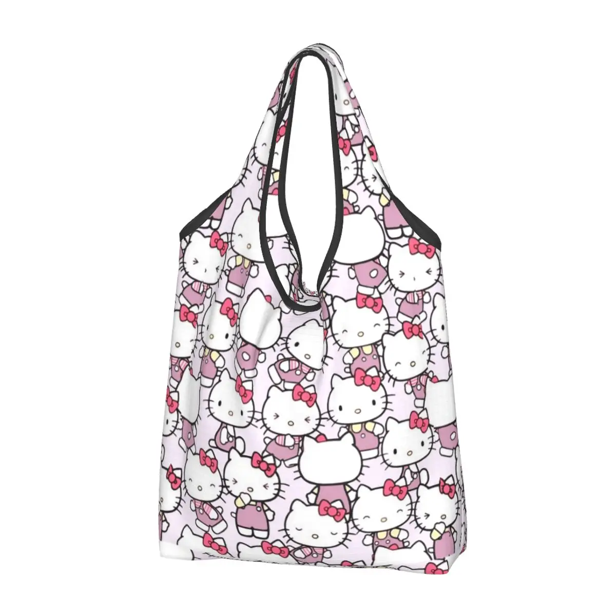 

Reusable Hello Kitty Grocery Bag Foldable Machine Washable Kawaii Cartoon Shopping Bags Large Eco Storage Bag Lightweight