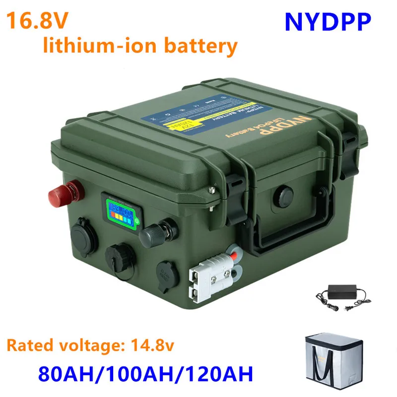 16.8V 80Ah 100AH 120AH Lithium Battery 14.8V 4S lithium-ion battery, Lithium-ion Battery  with 10A Charger