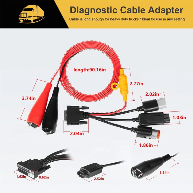 MPS-493033 3-Pin Deutsch, 2-Pin Cummins Adapter For Nexiq USB Link 2 & 3, Cummins Inline 7 – Diagnostic Cable for J1939 Engines