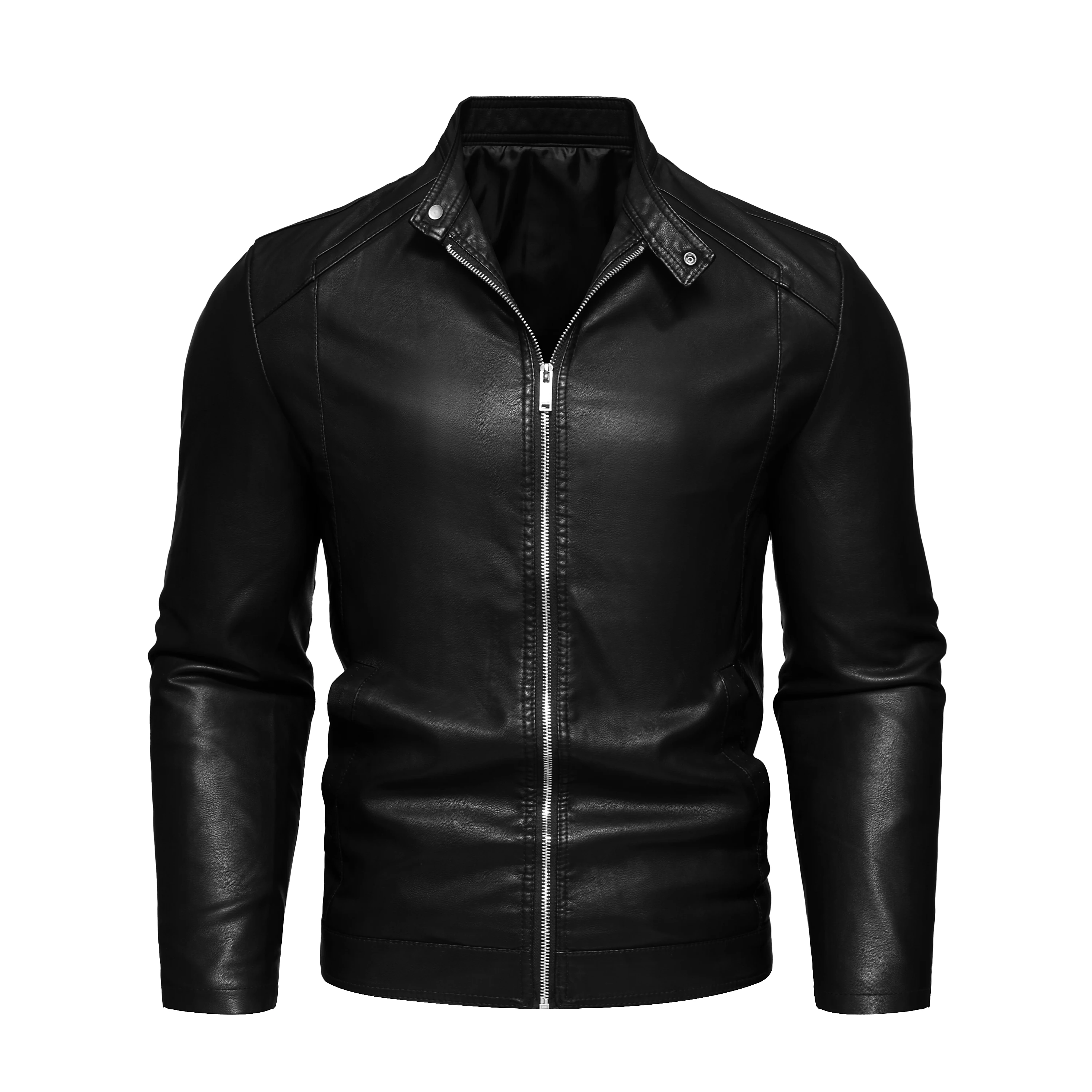 

Men's motorcycle PU leather jacket casual jacket