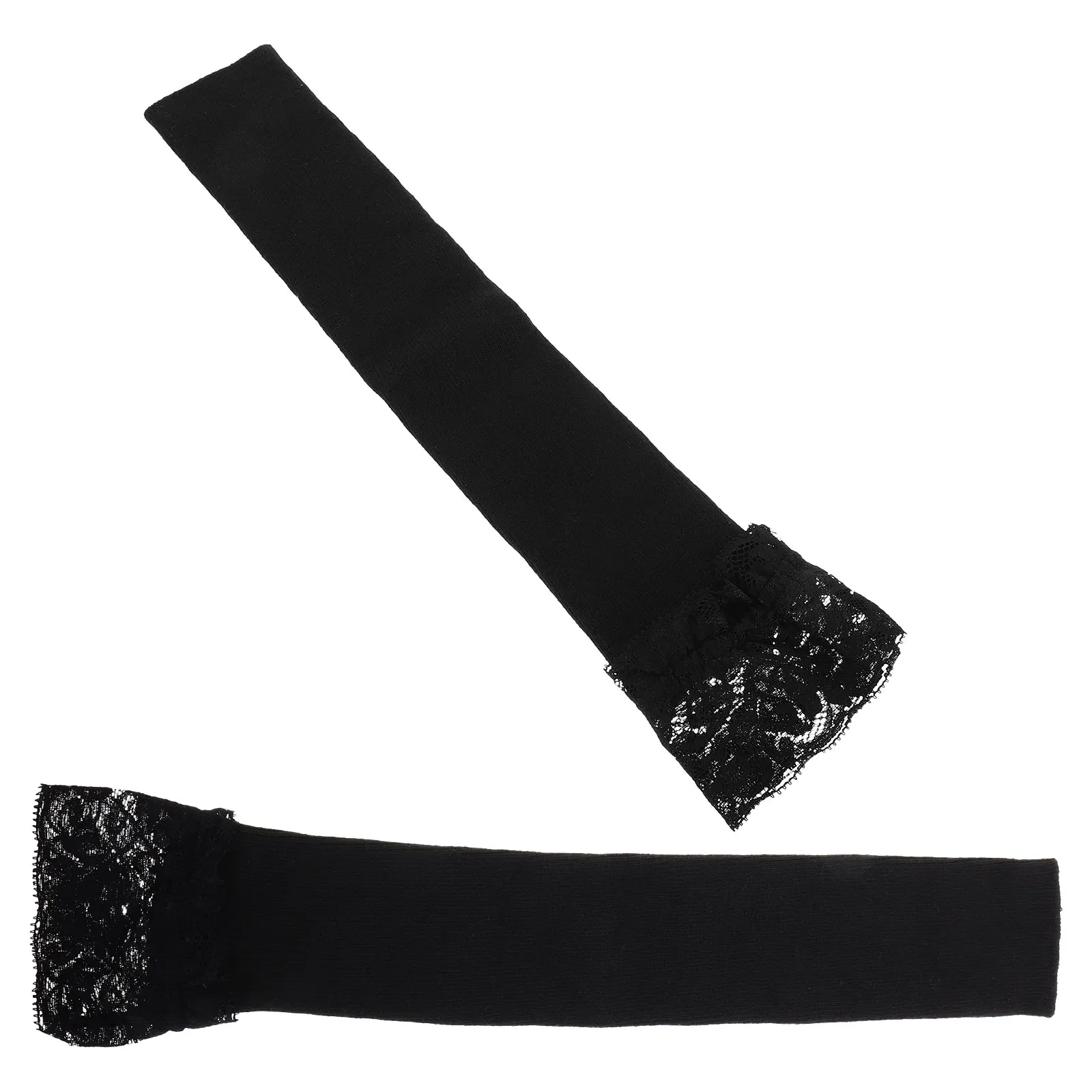 

1 пара кружевных черных вязаных длинных нарукавников без пальцев, женские зимние переходные модные элегантные перчатки с рукавами