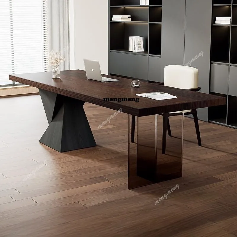 

Italian minimalist desk solid wood home living room horizontal hall sofa back long table study light luxury modern