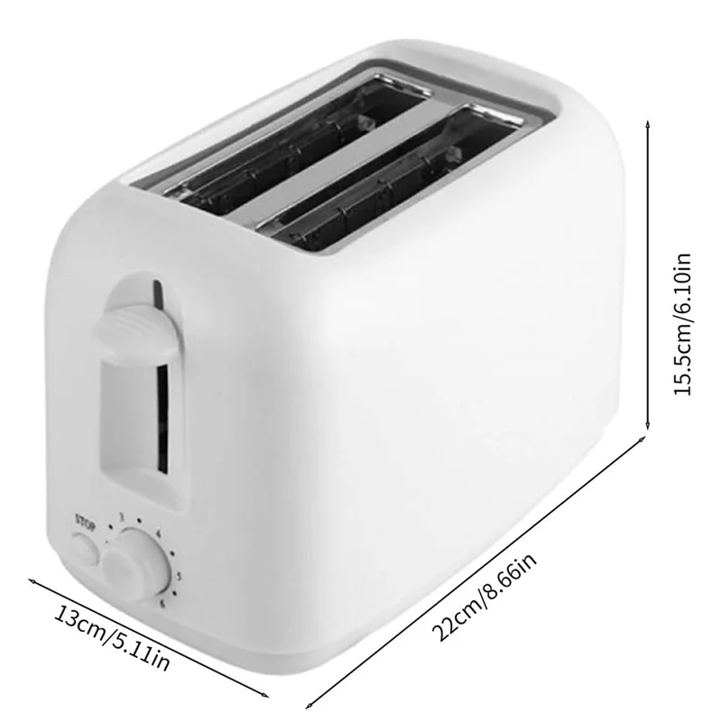 MAKE-Retro-Toaster, 2 Scheiben mit 6 Funktionen, Edelstahl-Toaster, herausnehmbarer Krümelschale, Kabelaufbewahrung unter der Basis, US-Stecker