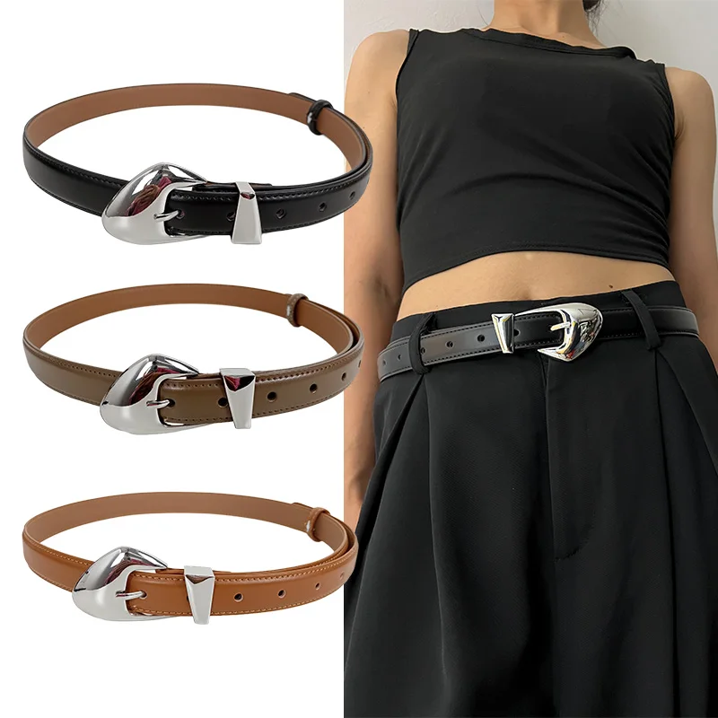 

Desiner Unisex Real leather belt For Men High Quality Fashion Punk Gothic Women's Belt Female Western Cowgirl Cowboy Jeans Belt