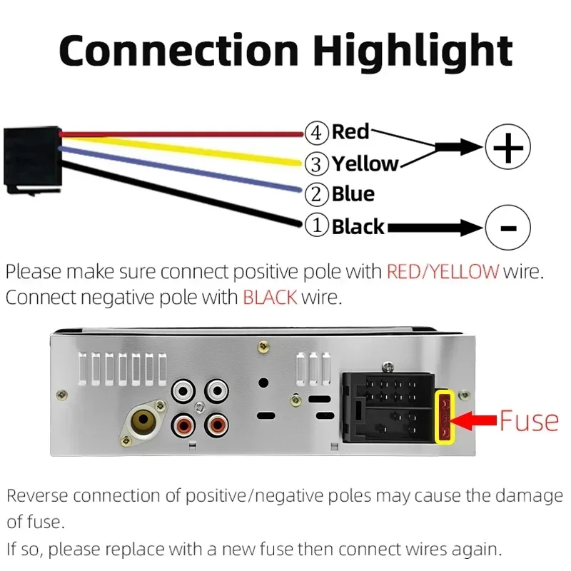HIPPCRON Autoradio 1DIN Audio Bluetooth 5.1 Stereo MP3-Player FM-Empfänger mit Fernbedienung AUX/USB/TF-Karte im Armaturenbrett 12V&24V – Detail 6