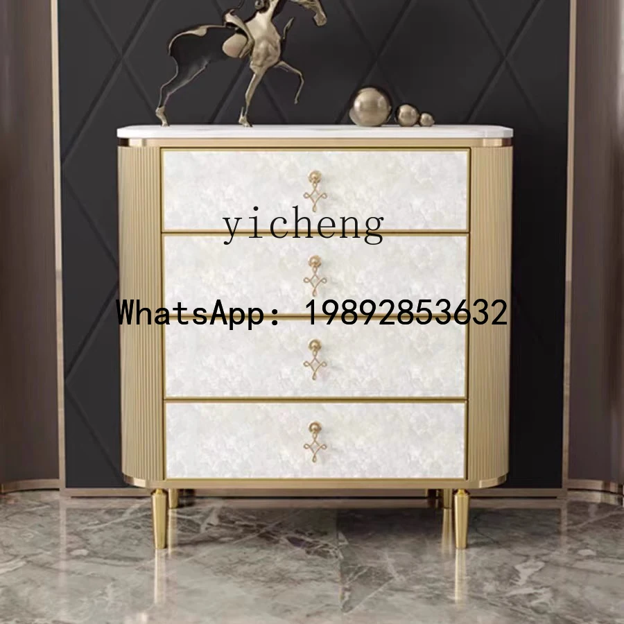 

shell light luxury chest of drawers American retro entrance living room chest of drawers bedroom modern bedroom locker