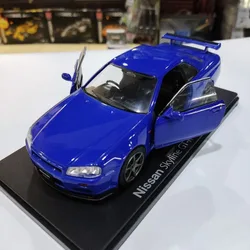 Nissan gtr r34合金カーモデル、収集装飾品、1:24スケール