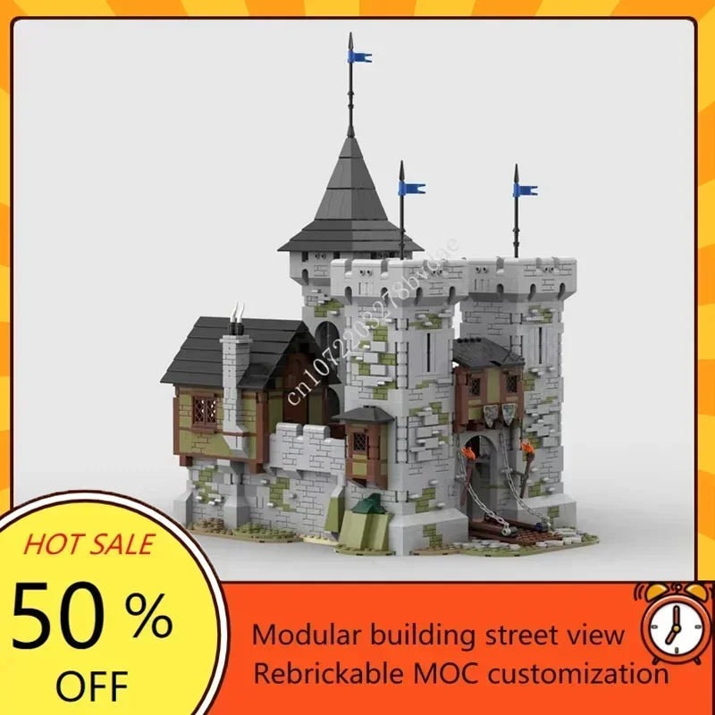 2218PCSMOC Medieval Castle Custom Puzzle Model Falcons Castle Technical Education DIY Assembly Set Toy For Adult Holiday Gift