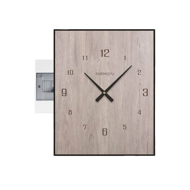 

Large Electric Meter Box Creative Wall Clock Wood Square Wall Watch Clocks Wall Home Decor Decorative Painting Reloj Gift D067
