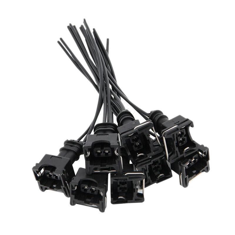 8Pcs Fuel Injector Connector Wiring Plugs Clips For EV1 OBD1 Pigtail Cut & Splice