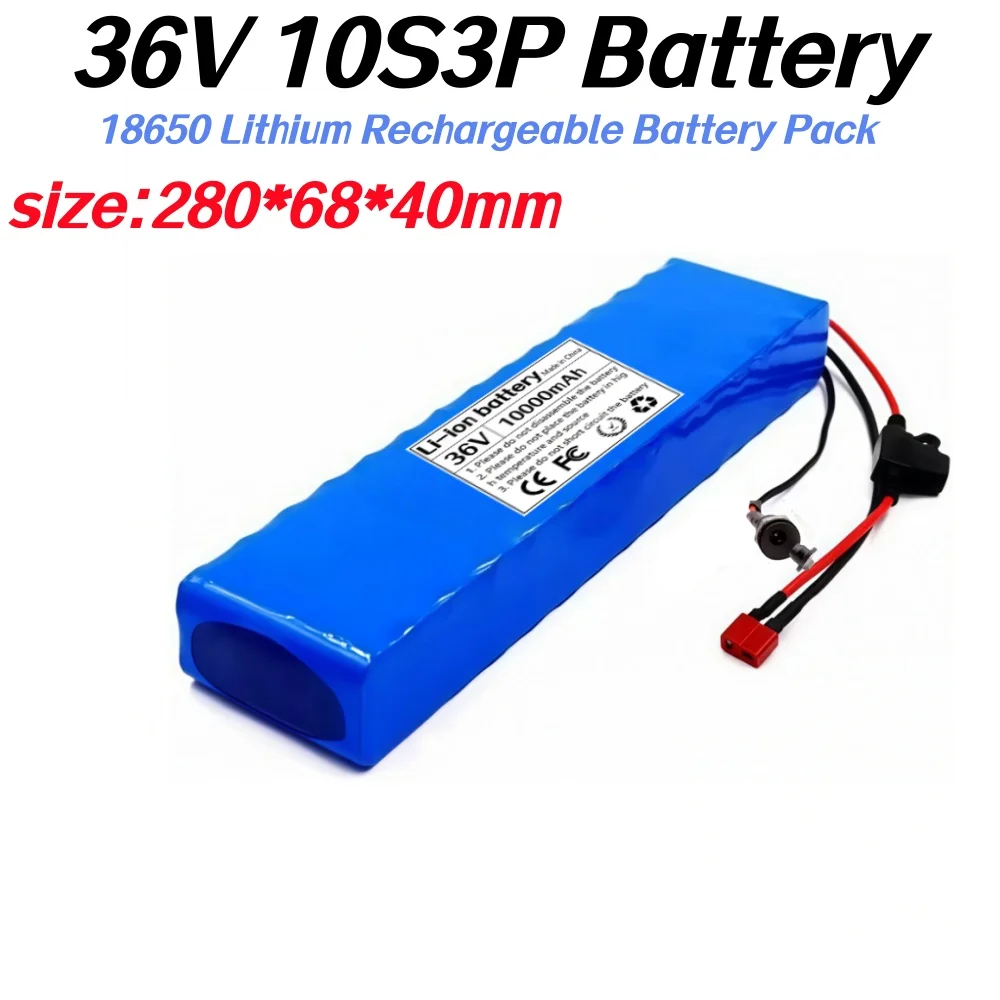 

36V 10Ah 18650 Lithium Battery Pack 10S3P High Power Built-in BMS Fuse Device for Electric Vehicle Universal Compatibility.