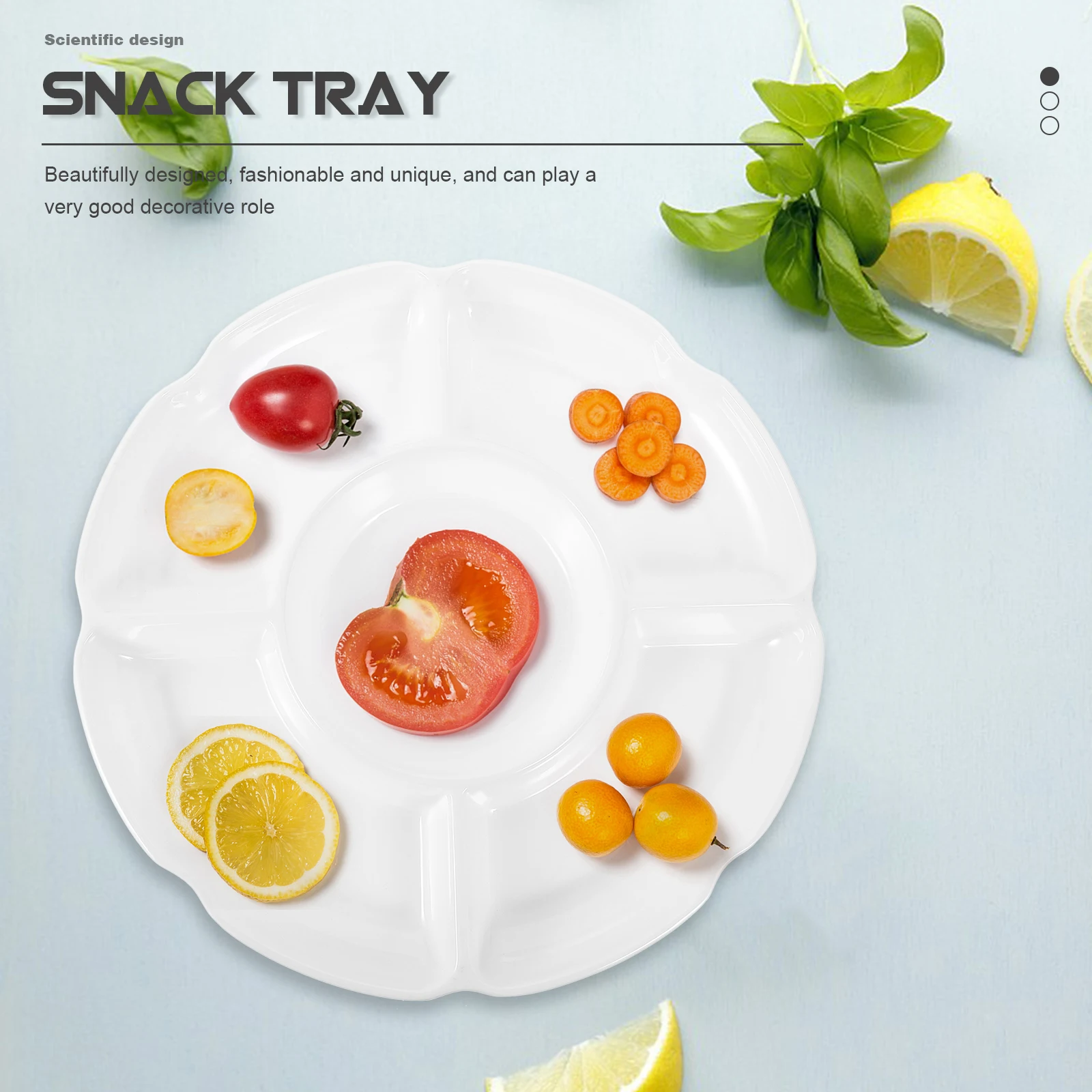 

Multi-Grid Food Tray Divided Plates For Snacks Nuts Dried Fruits Kitchen Storage Dish Party Serving Plate