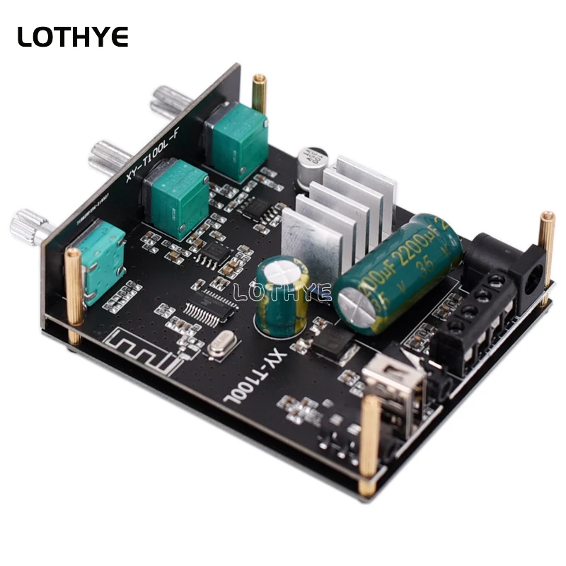 2*100W Bluetooth 5.0 Subwoofer Amplifier Board High Power Audio Stereo Amplifier Board T100L AUX USB Bass Treble AMP Channel - view 6