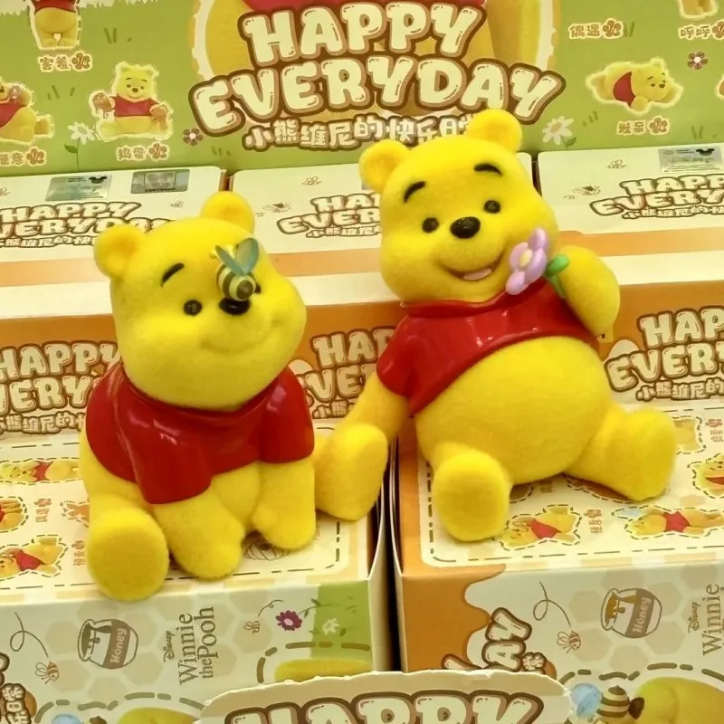 Anime véritable ourson heureux série quotidienne boîte aveugle poupées floquées figurines périphériques cadeaux mystère ornements de table jouet