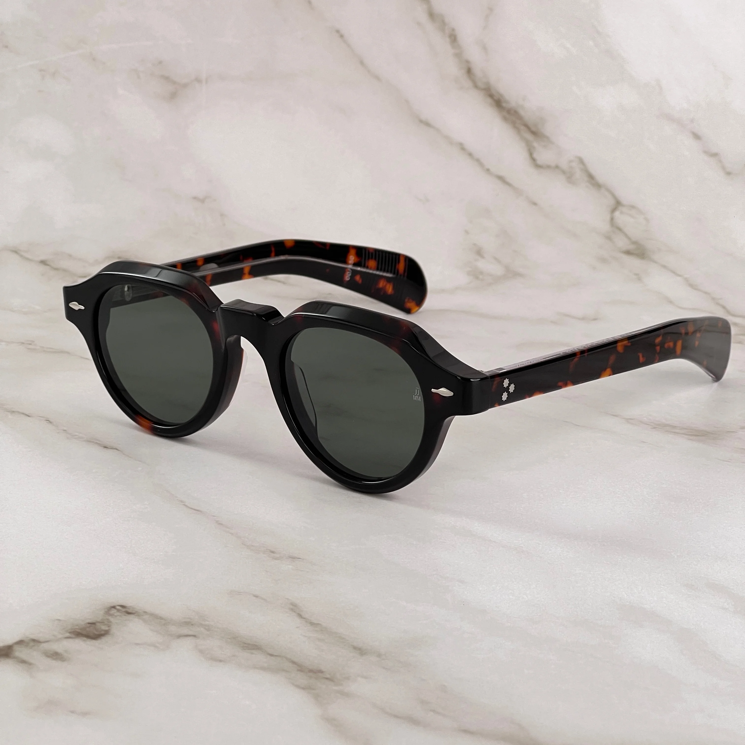 

KELLERMAN Oval Patchwork Sunglasses Handmade 8MM Thick Acetate UV400 Black Street Fashion Luxury Designer Eyewear for Men