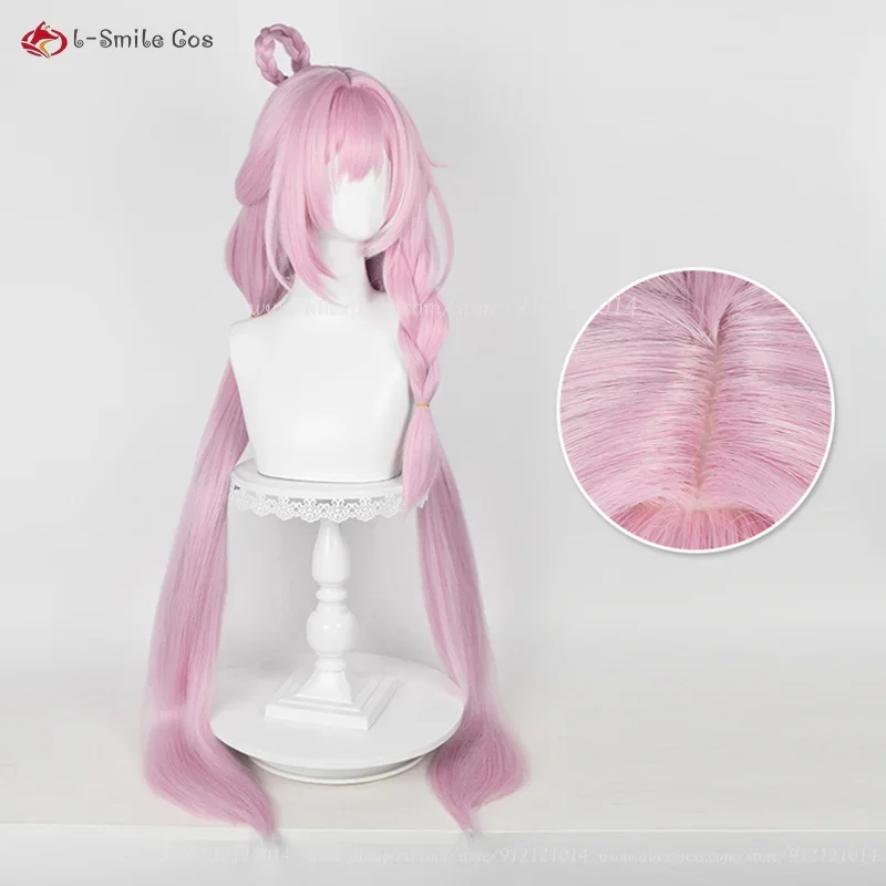 Game WigsCosplay Nieuwe Huid Elysia Cosplay Pruik 110 cm Roze Pruik Hittebestendige Synthetisch Haar Party Anime Pruiken Pruik Cap