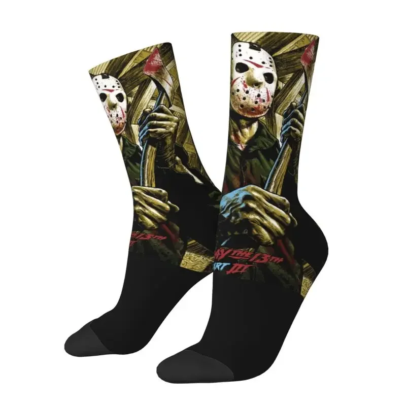 Fashion Horror Movie Character Killer Socks Women Men Warm 3D Print Halloween Film Football Sports Socks