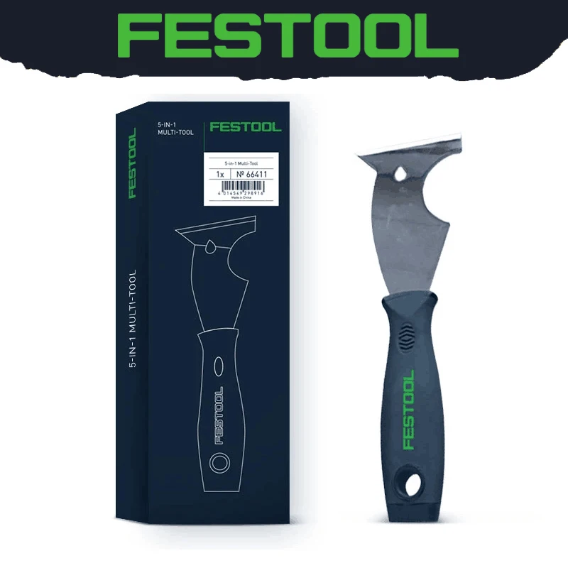 FESTOOL 66411 5-IN-1 Putty Knife Multi-function Paint Scraper Nail Puller  Apply Cement Mortar Hand Tool