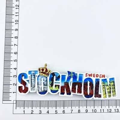 Swedish Fridge Magnets Tourist Souvenir Sweden Malmo Sverige Stockholm Travel Gift Magnetic Refrigerator Sticker Home Decoration