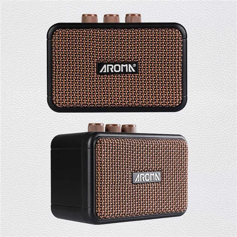 3X Aroma AG-04 Mini Electric Guitar Amplifier 5W Portable Bluetooth Speaker For Electric Guitar Retro Rechargeable Amp view 5
