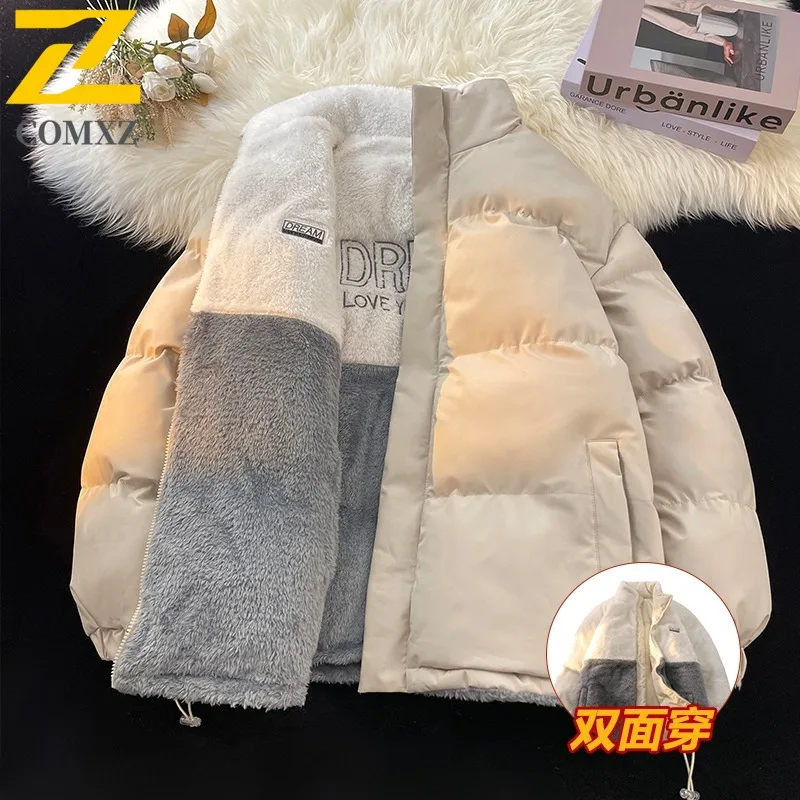 COMXZ الرجال وسادة مبطنة يندبروف سميكة اللون حجب التخييم الرحلات الشتاء الحشو التزلج الشارع الشهير القطن وسادات مبطنة #3