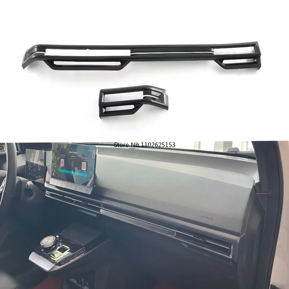 

For MG 4 MG4 EV Mulan 2022 2023 ABS Carbonfiber Front Dashboard Air Conditions Outlet Cover Center Conlose Panle Strip Trim