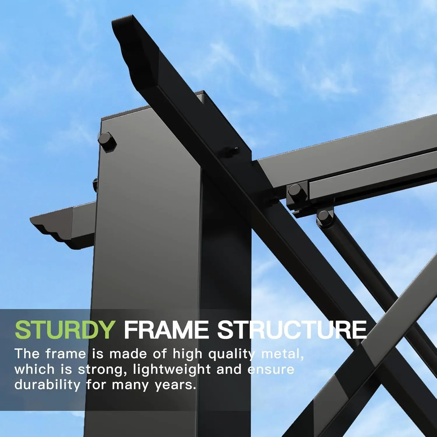 [الأسهم المحدودة! ]عريشة خارجية مقاس 10 × 10 بوصة، مظلة مطورة مع سقف قابل للتعديل، عريشة فناء معدنية مع غطاء ظل شمس بني