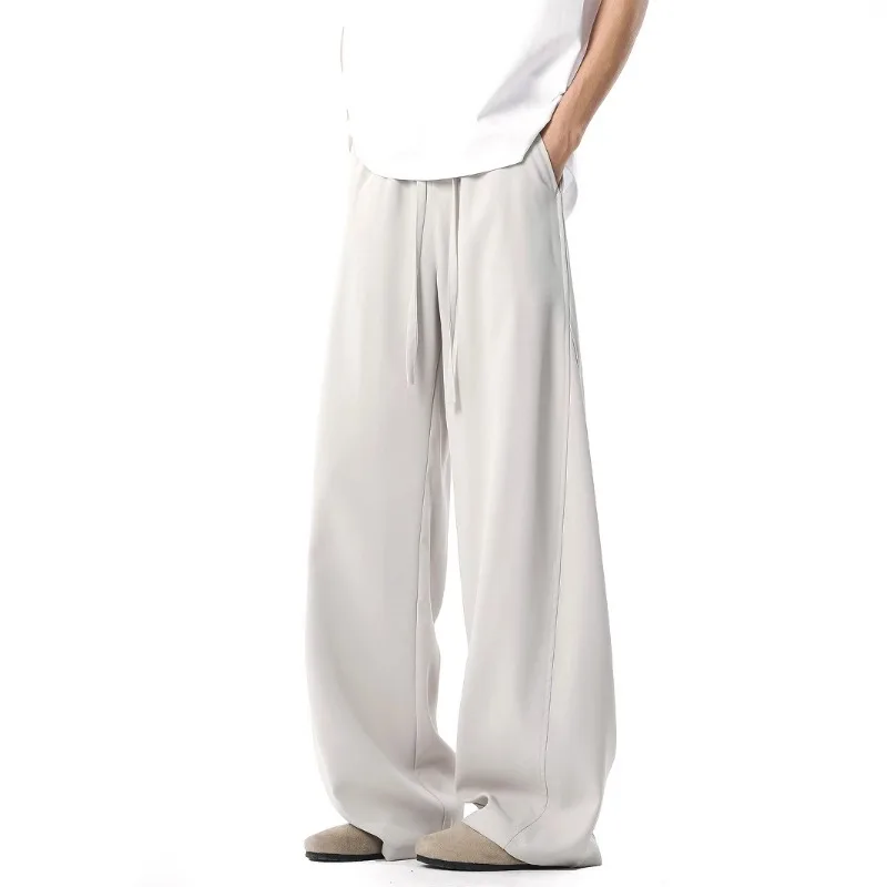 

Trendy Brand Splicing Drape Casual Trousers for Men Spring Summer New American Straight Loose Wide-leg Long Trousers Pants