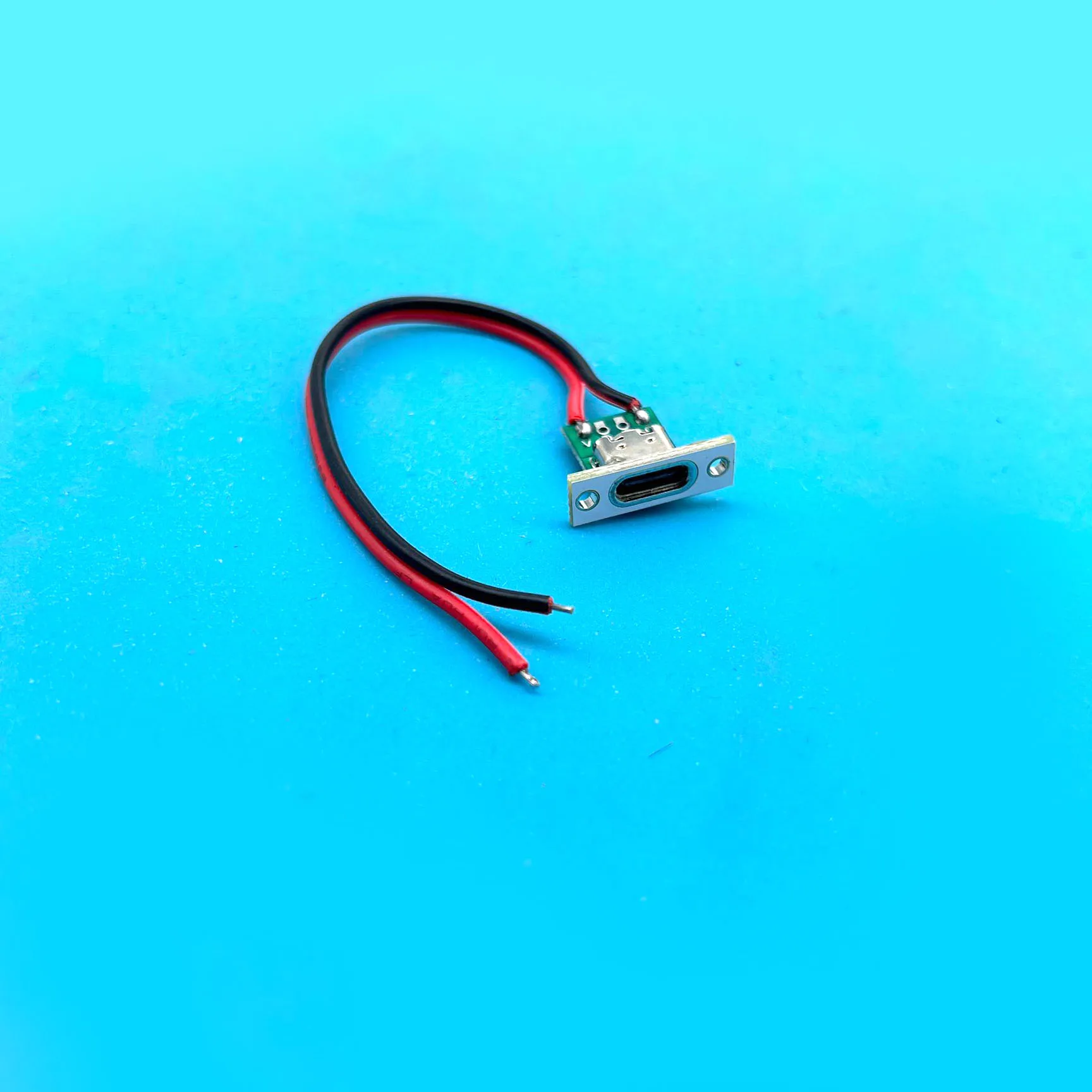 Type-C 2 Pin Female Socket Port With Screw Hole Charging Interface Connector With copper Cable 22AWG  Panel installation 5-60cm