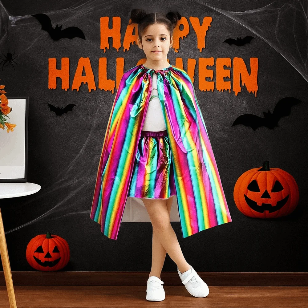 

Punk Multipurpose Grim Reaper Cloak Nightclub Bar Dress Coat Halloween Kids Cape Cosplay Costume Long Witches Robes Halloween