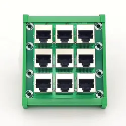 RJ45 8P8C Jack 9-Way Buss Breakout Board,Terminal Block, Connector.