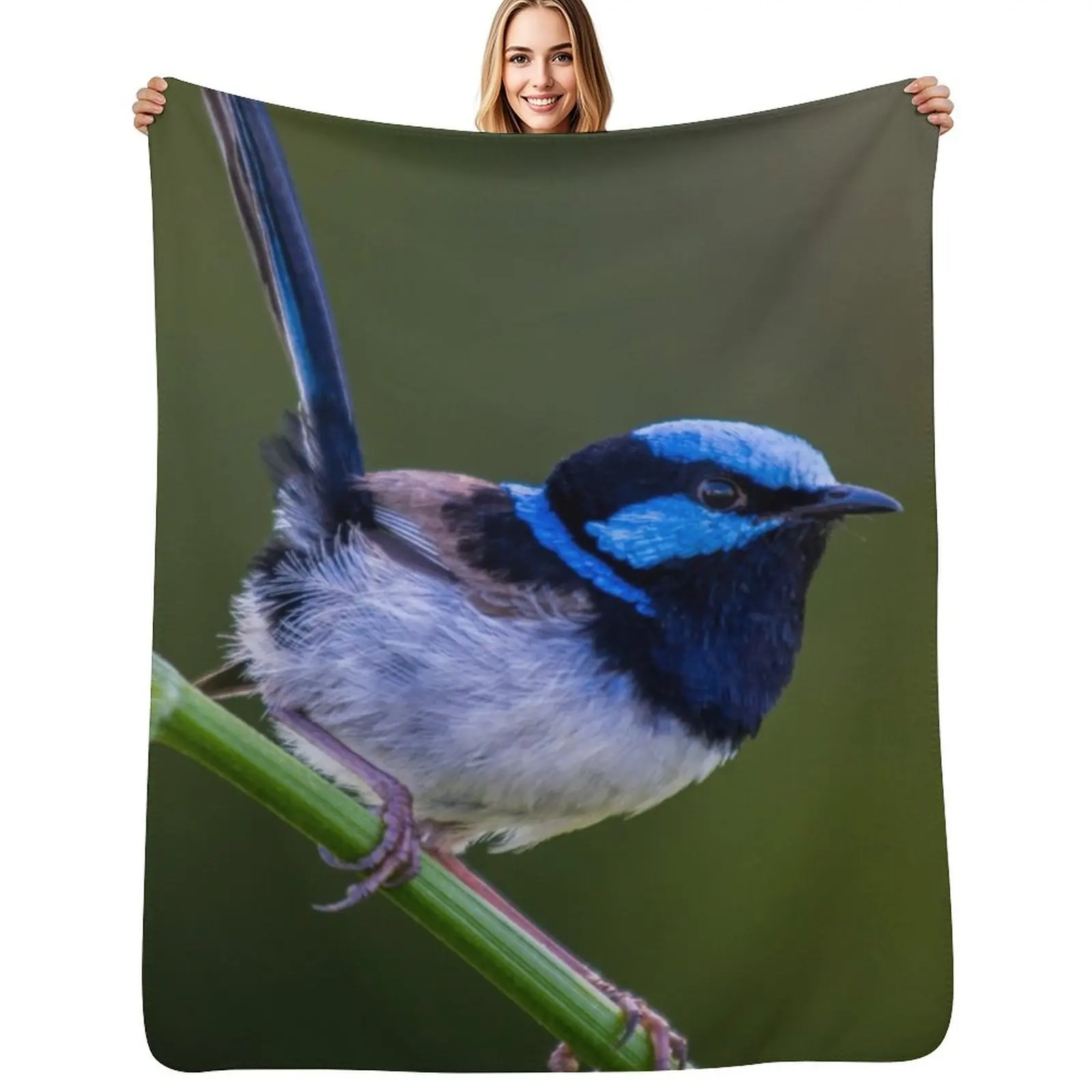 

Australian Superb Fairy-Wren Throw Blanket Breathable Lightweight Blanket for Adults Kids