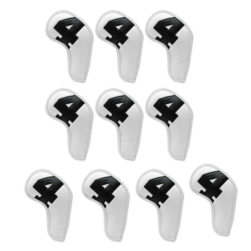 PU Leather Golfs Headcover Protective Cover Waterproofs Golfs Iron Head Cover Rod Head Cases Golfs Accessories 10Pcs