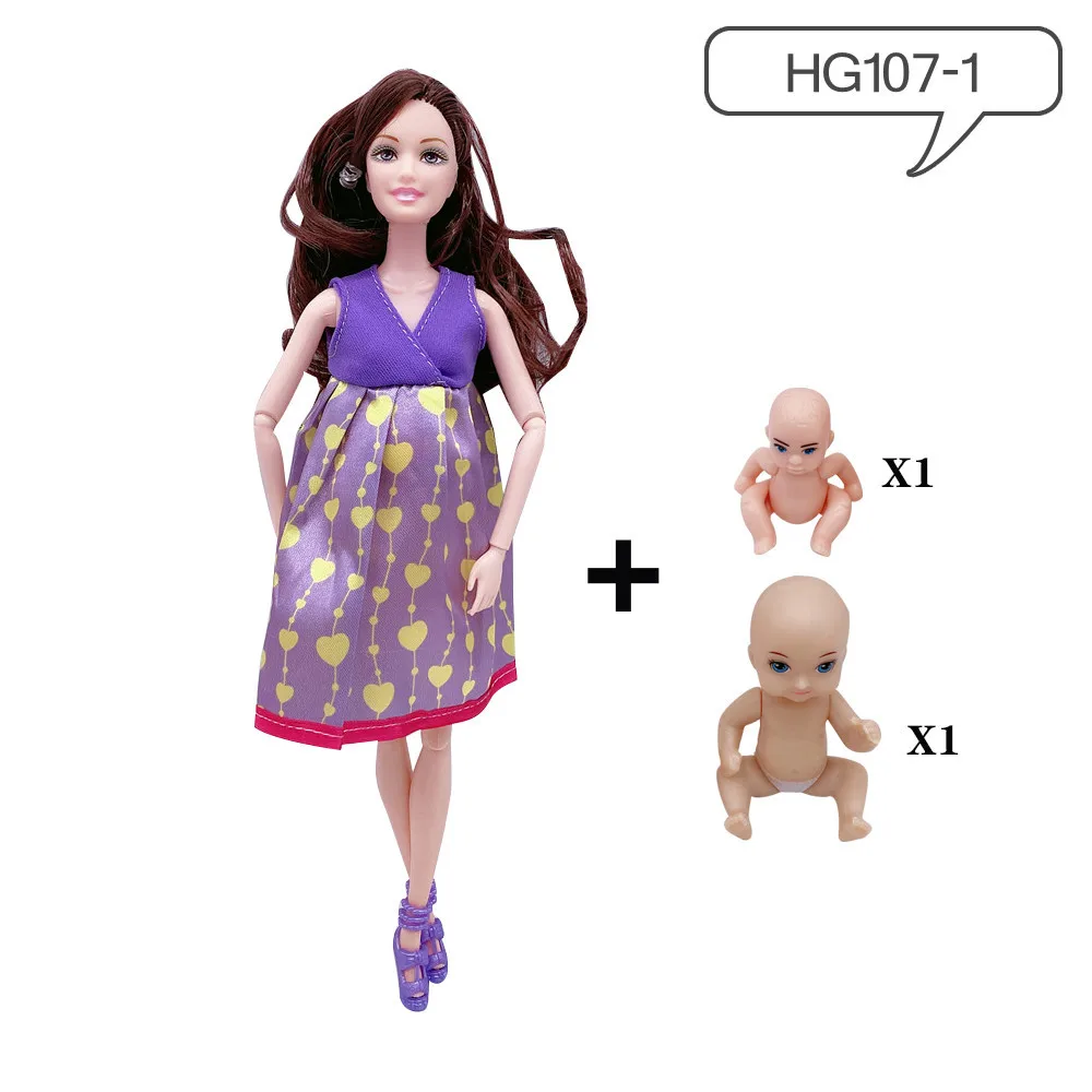 11,5 Zoll 1 schwangerer Puppenkörper 30 cm mit 2 Babys + 1 Kleidung + 1 Schuhe Lernpuppen Zubehör Geburtstagsgeschenk Spielzeug