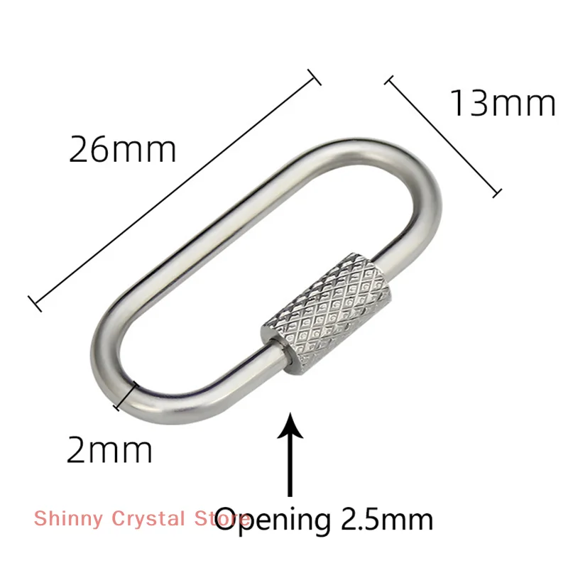 Stainless Steel Oval Screw Locking Carabiner Key Ring Keychain Mini Water Bottle Backpack Buckle Lightweight Hanging Buckle