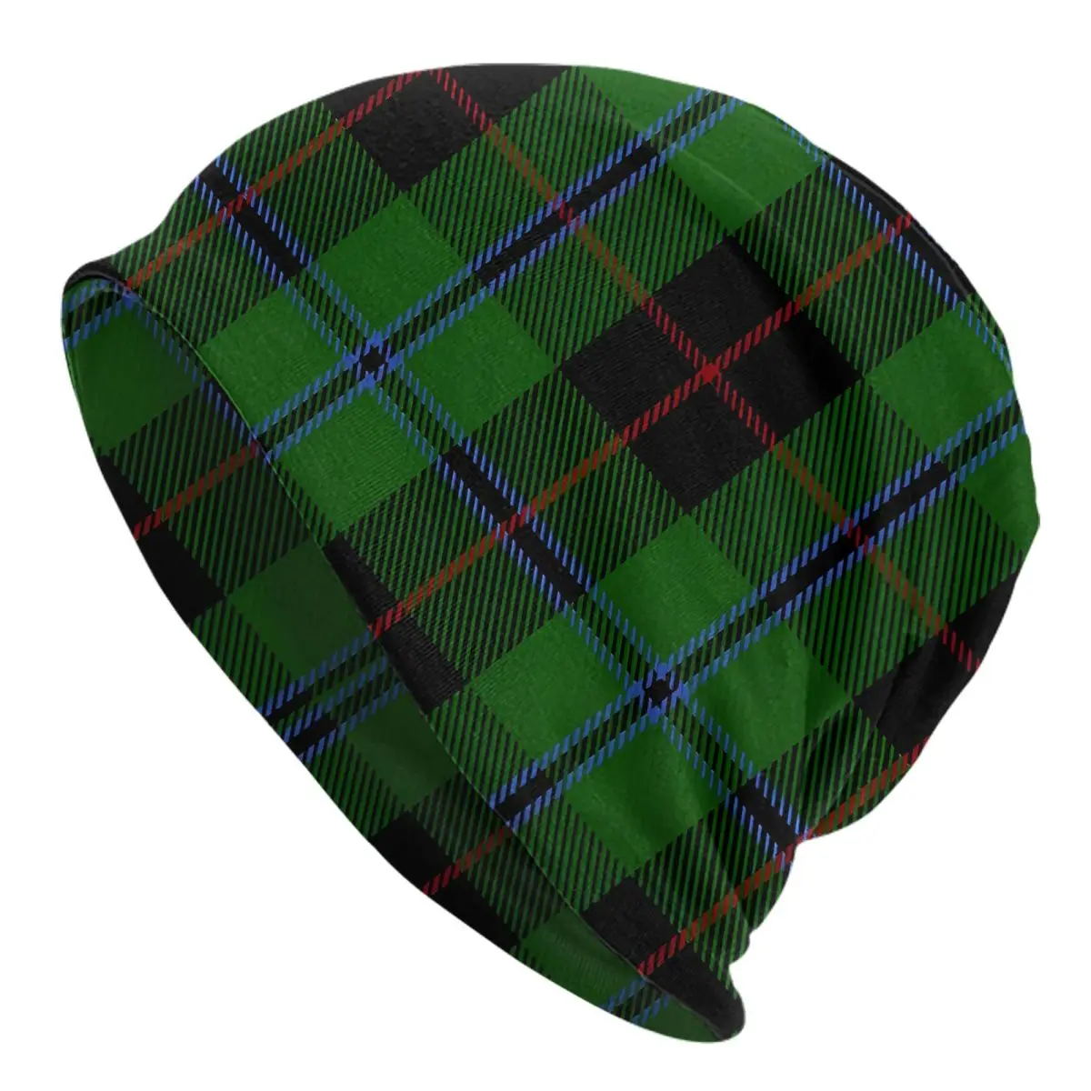 Scottish Tartan Clan Scotland Tartan Plaid Blue And Green Washed Thin Bonnet Cycling Casual Beanies Protection Men Women Hats