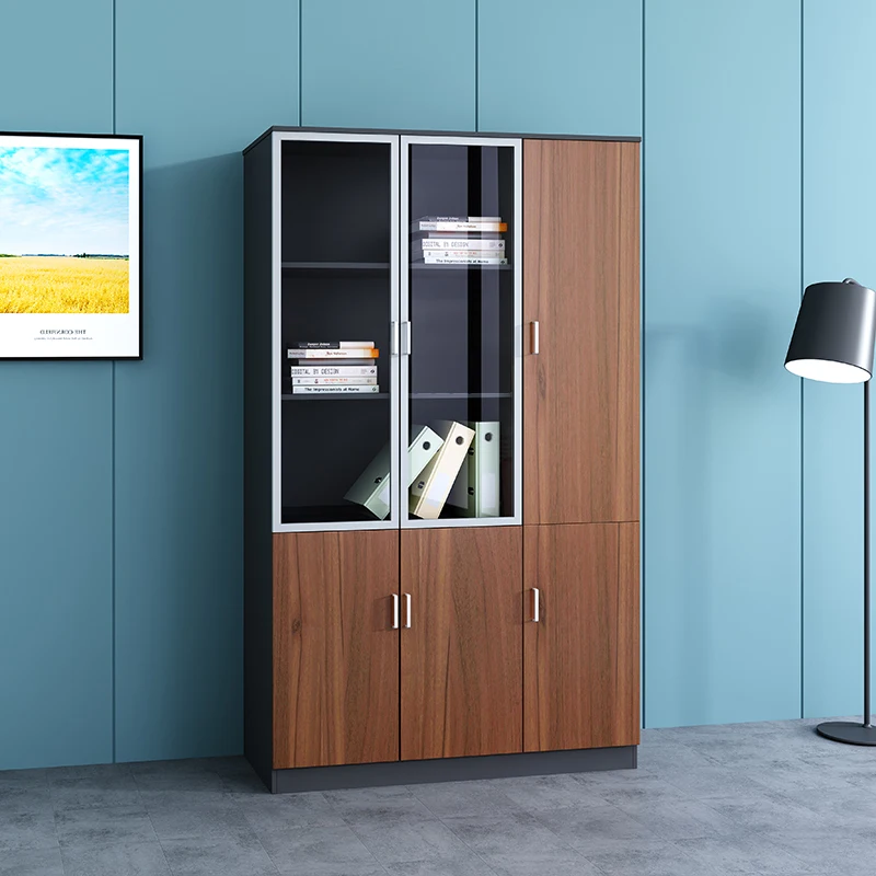 Storage Rangement Filing Cabinet Wooded Glass Doors Accent Office Cupboards Side Tall Meuble De Rangement Modular Furnitures