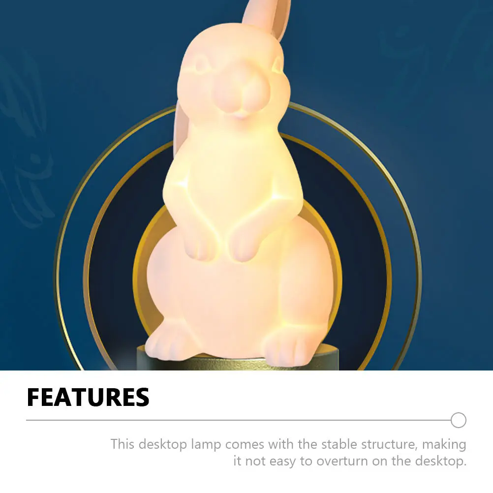 

Indoor Use Tabletop Lamp Rabbit Light Ornament Desktop Bedside Atmosphere Adornment Scene Decor Unique