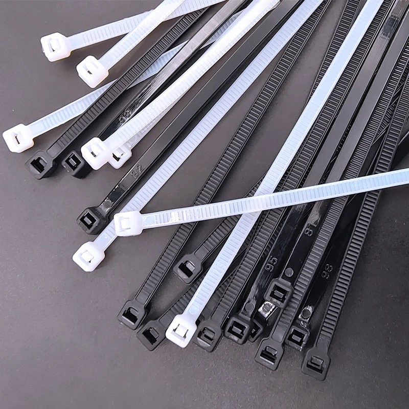 250/500PCS White/Black Self-locking Plastic Nylon Cable Tie Zip Wrap Strap Nylon Cable Tie Cable/Wire Fastening Ring 4x100-300mm