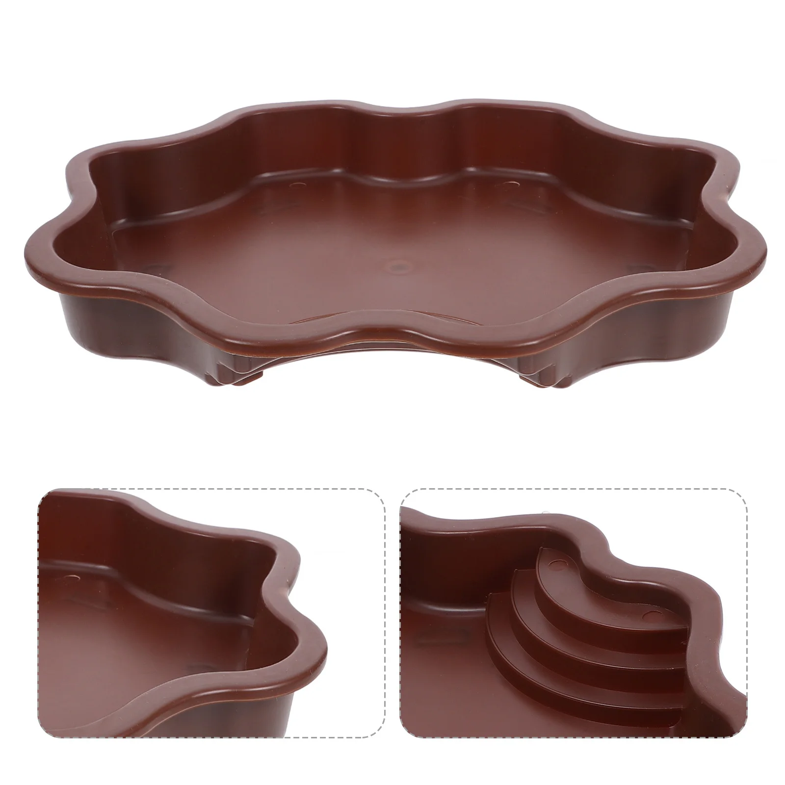 

Reptile Water Bowl Sturdy Abs Feeding Dish For Lizard Turtle Snake Dual Function Bath Basin Easy Clean Portable Small Size