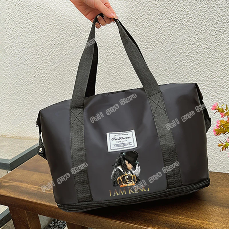 Michael Jacksons Carry on Travel Duffle Bag Extendable Women Man Sport Gym Tote Bags Large Capacity Storage Luggage Handbag Gift view 6