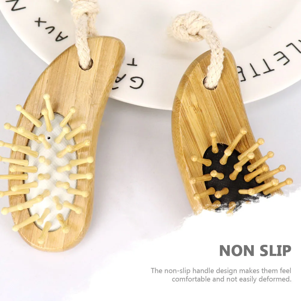 

2Pcs Airbag Comb Wooden Hairbrushes Fine Workmanship Lightweight Compact Size for Hairdressing and Tangle-Free Styling