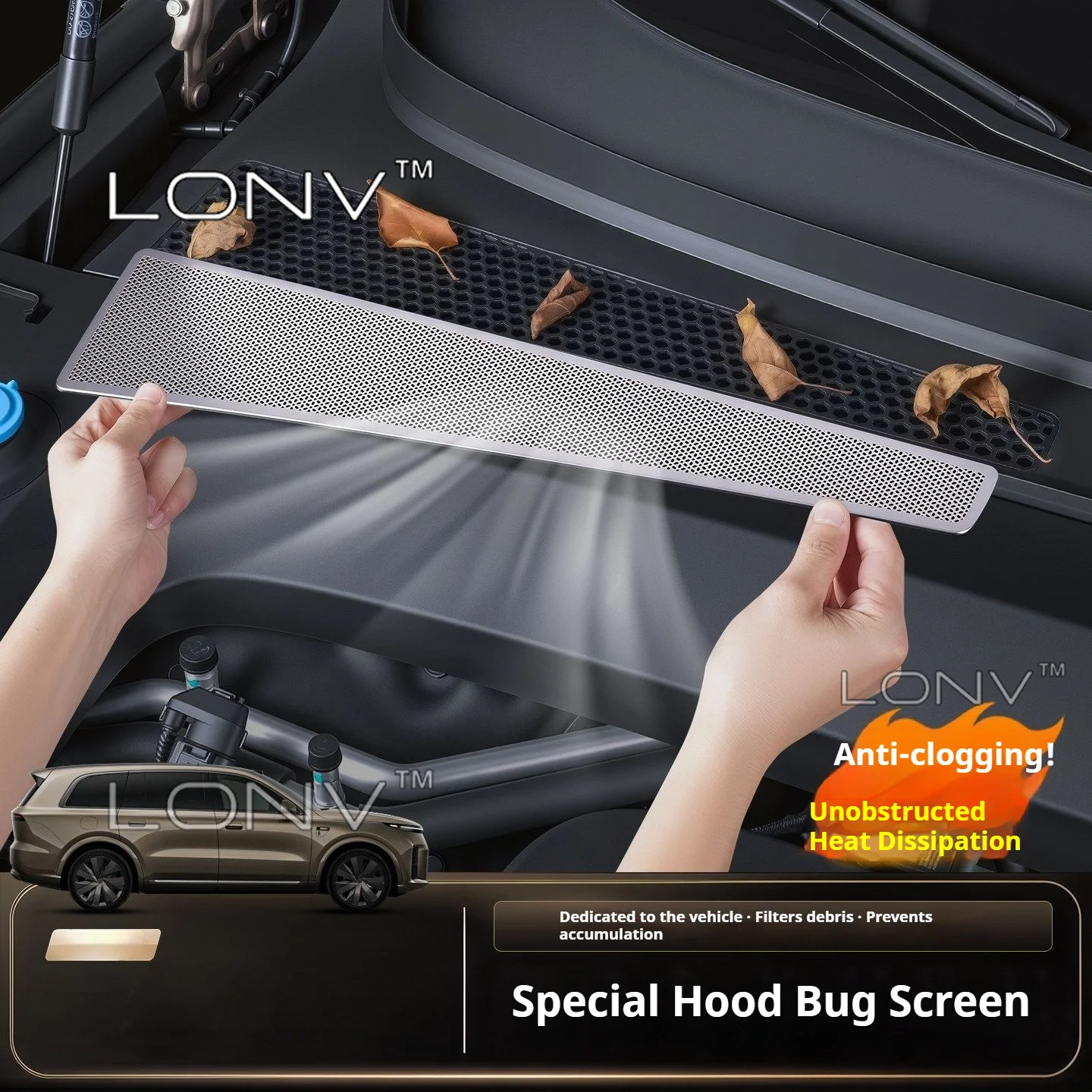 For Li L9 Livis/Ultra 2026 2027 Water Channel Protective Cover Air Conditioning Inlet Filter Element Insect Screen Acccessories