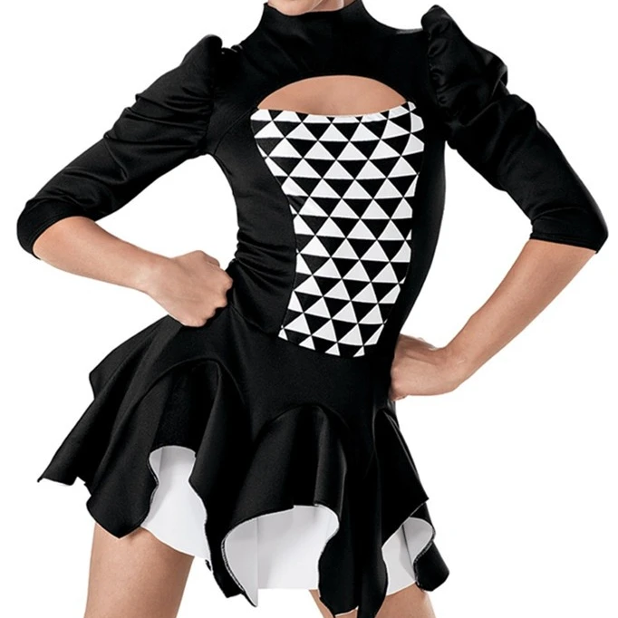 

Black jazz dance costume for adult or child Professional custom costumes for dance performances