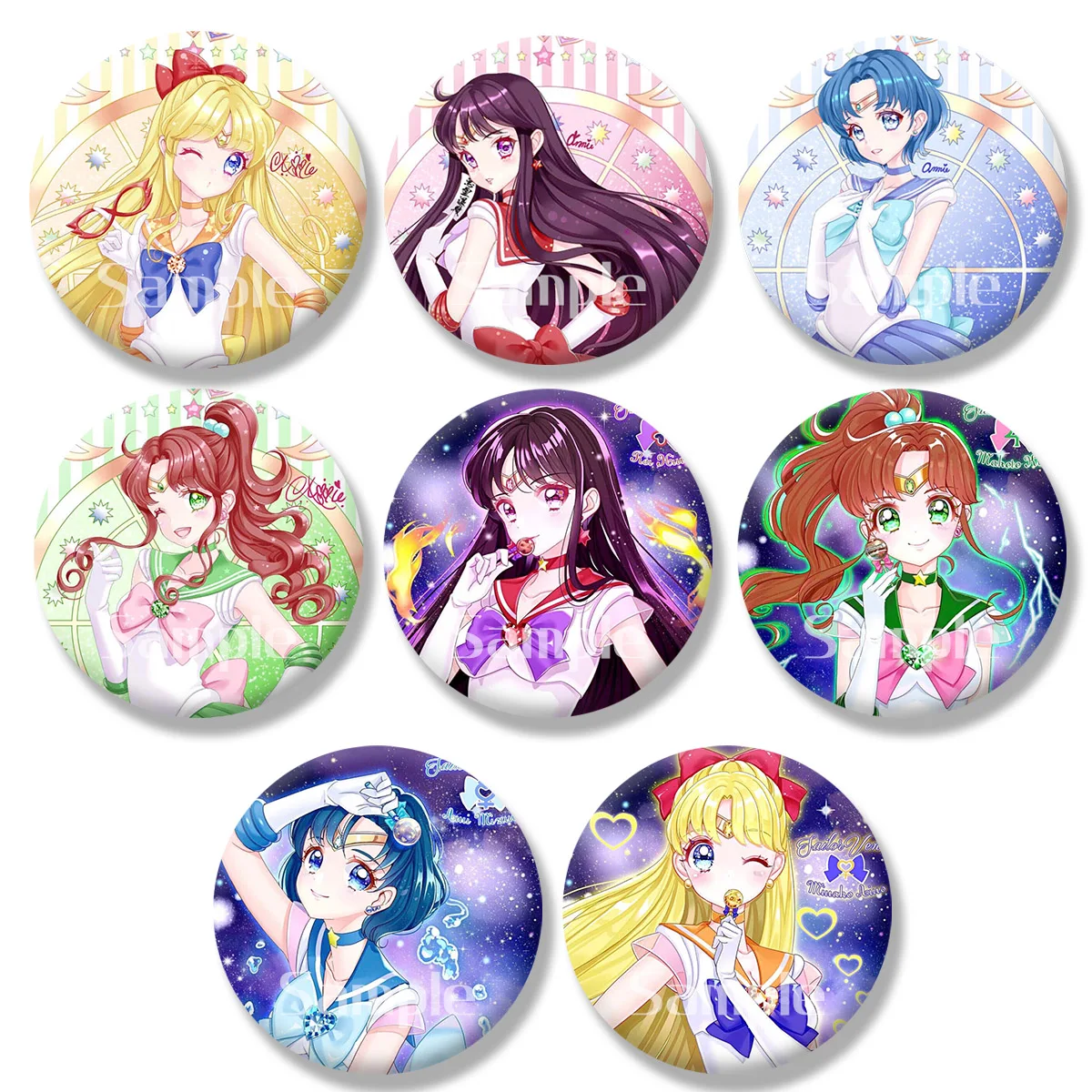 

Anime Sakura Cards Captors Kawaii Flash Badge ACG Goods Accessories Keychains Makeup Mirror Frigerator Magnet Boys Girls Gift