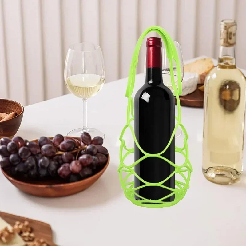 Silicone Wine Bottle Carrier Water Tote Bags Cup Coaster, Mesh Basket Coasters Bar Supply Holder Mesh Tote Bag Hiking Foam Net
