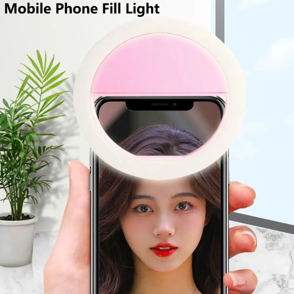

LED Mobile Phone Selfie Fill Light Three Colors Adjustable Clip-on Mini Fill Light Lightweight USB Charge