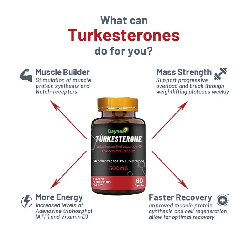 3 Bottle Turkesterone Capsules pills increasing muscle power Enhance male health mass gainer Zengji Hard Capsule