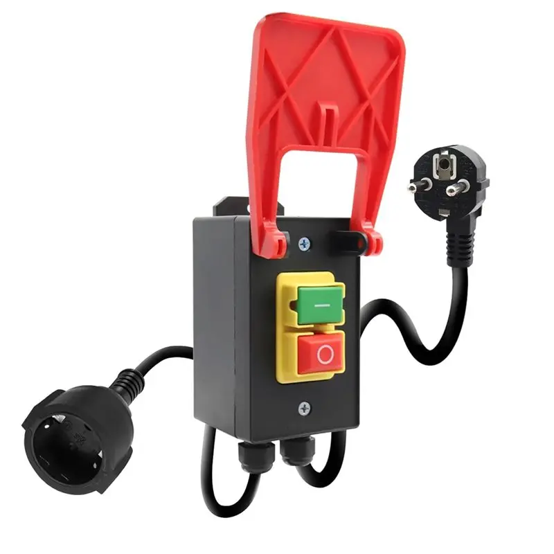 

ABUI-For Home For Home, Workshop, DIY Emergency Stop Switch 18A 150Cm Single-Phase On/Off Switch For Milling Table And Others EU