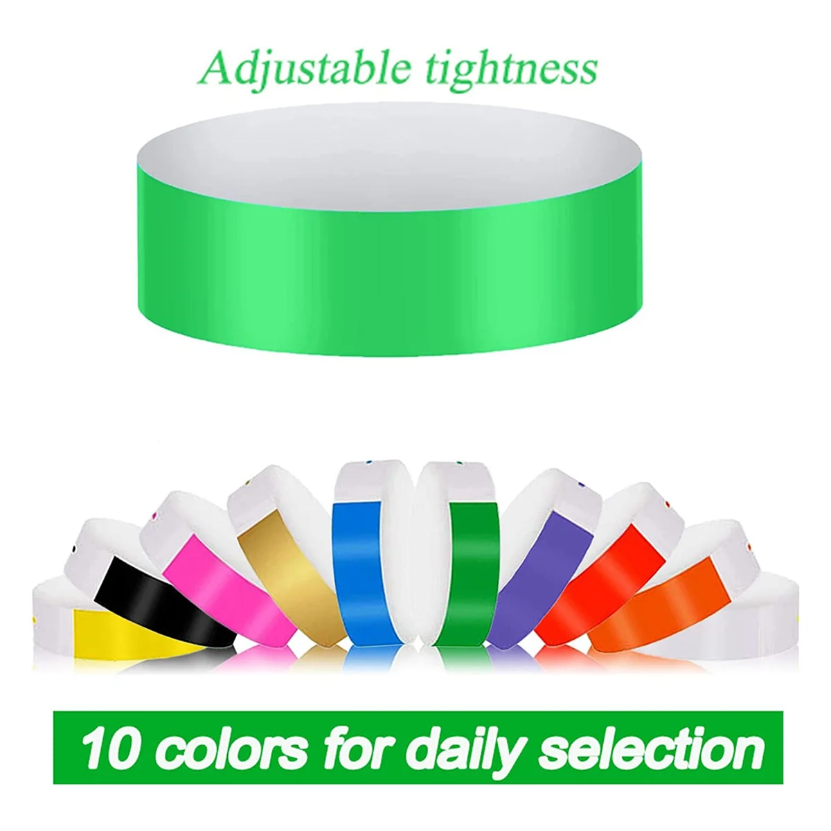 Impermeável Neon Paper Wristbands, adequado para festas e eventos, 10 cores, 1000 pcs